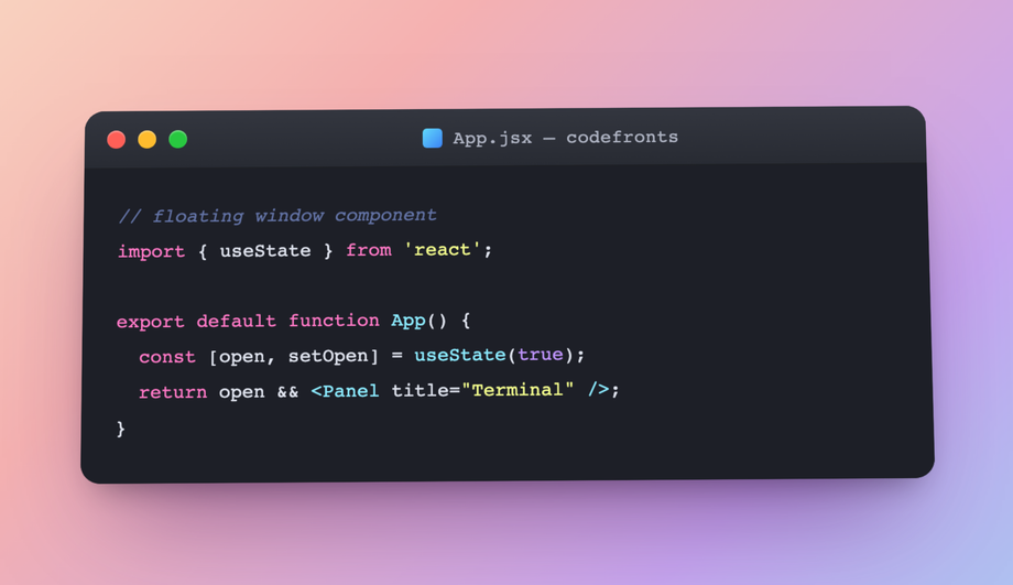 Mac-Style Window Container — preview