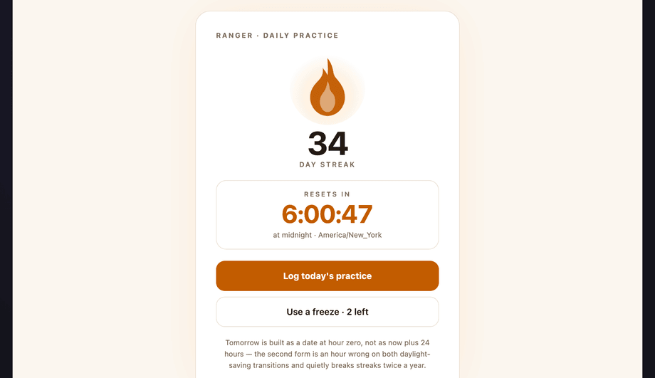 Daily Streak Reset Countdown Widget — preview