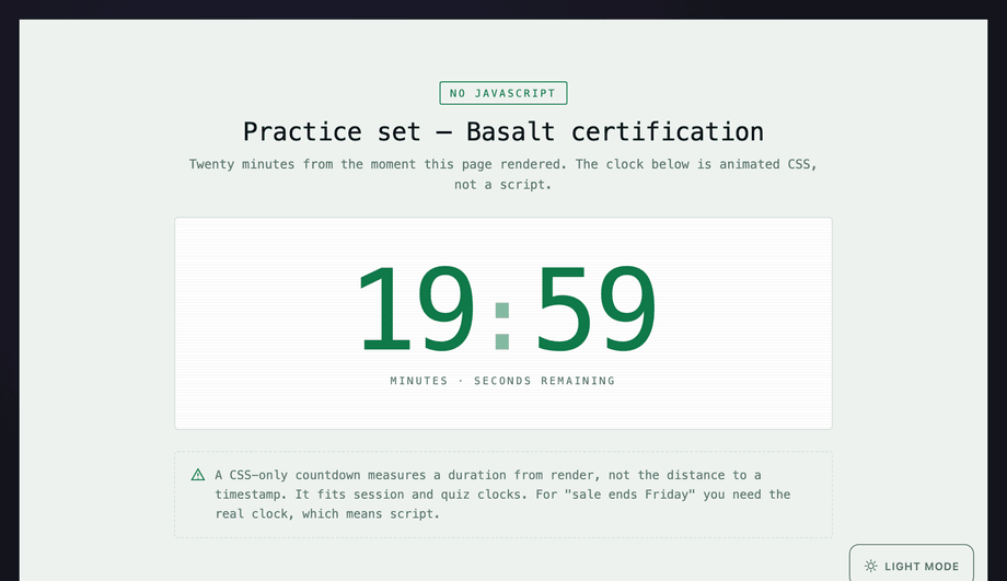 Pure CSS Countdown Timer Without JavaScript — preview