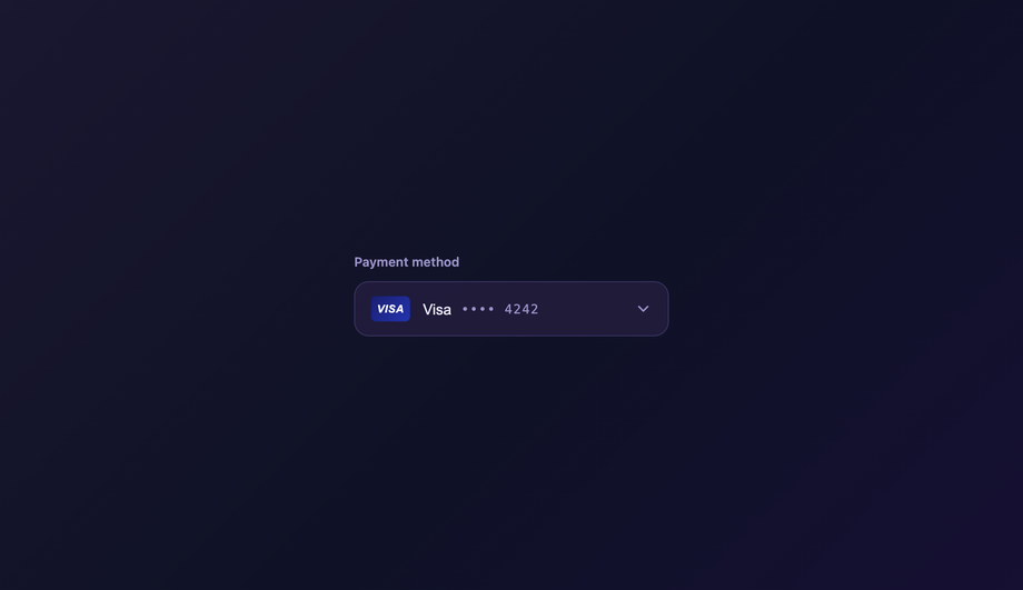 CSS Credit Card Type Selector Dropdown — preview