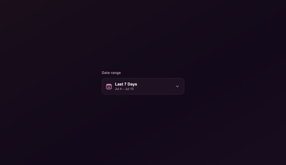 CSS Date Range Time Period Picker Dropdown — preview