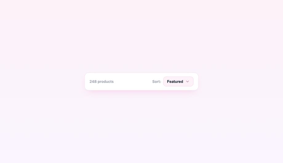 CSS Product Sorting Filter Dropdown — preview