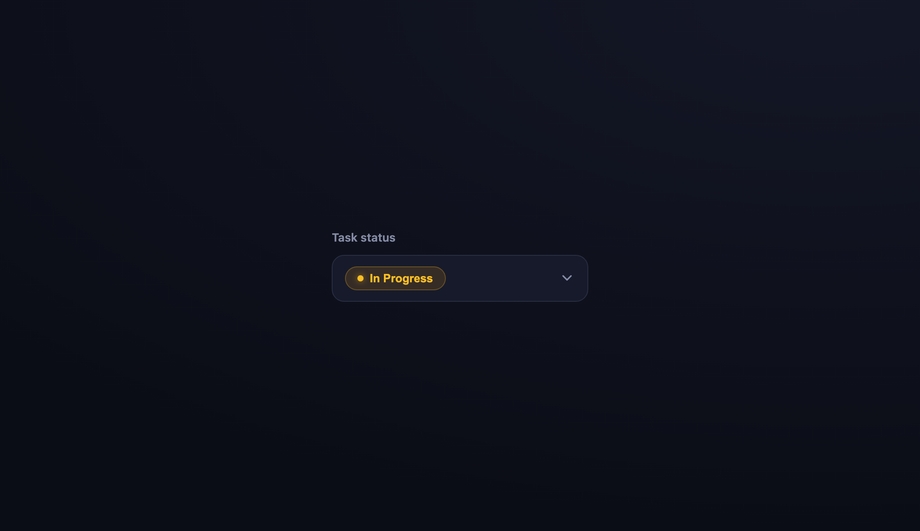 CSS Status Filter Badge Dropdown Select — preview
