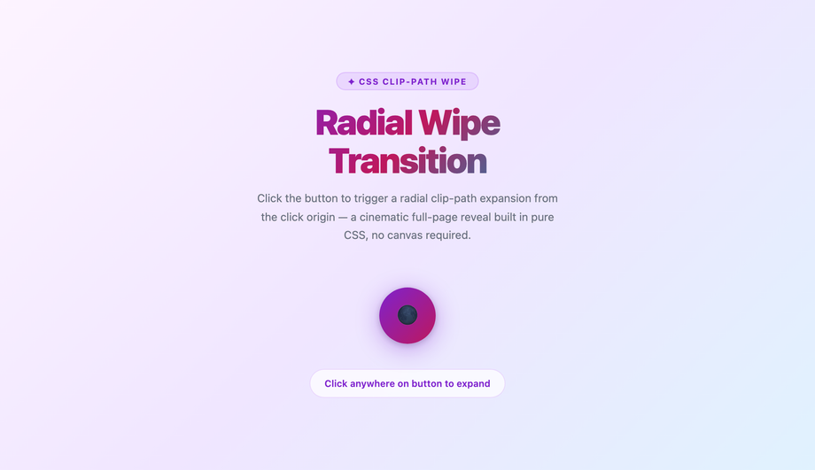 Full-Page Expanding Circular Clip-Path Transition — preview