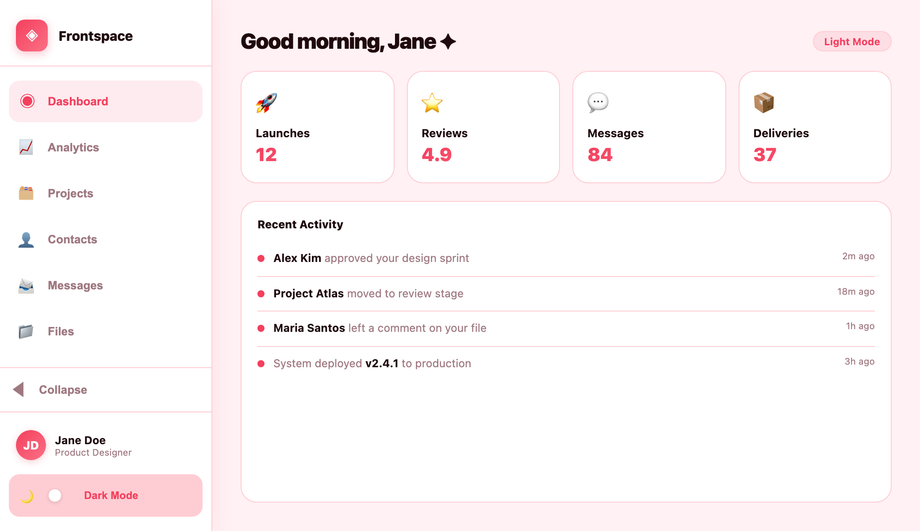 Sidebar Bottom Fixed Toggle — preview