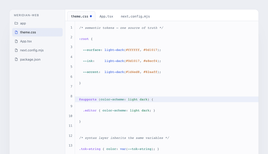 Dark Mode Code Editor Surface with Syntax Layer — preview