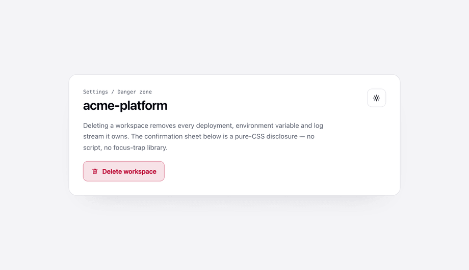 Dark Mode Modal Dialog with Backdrop — preview