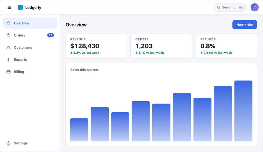 Collapsible Sidebar Admin Shell — preview