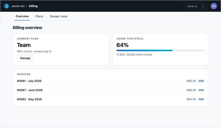 Horizontal Navigation Top-Bar Dashboard — preview
