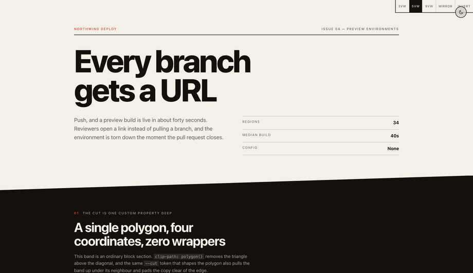 CSS Diagonal Section with clip-path — preview