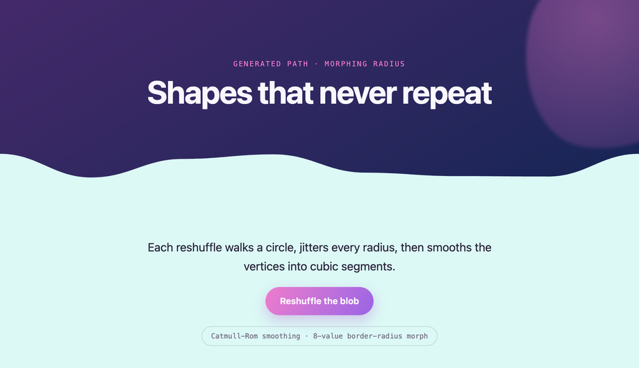 Blob Organic SVG Divider CSS — preview