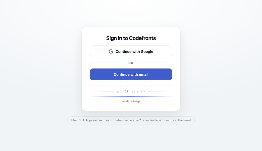 Text with Lines on Sides Divider CSS ("OR" Divider) — preview