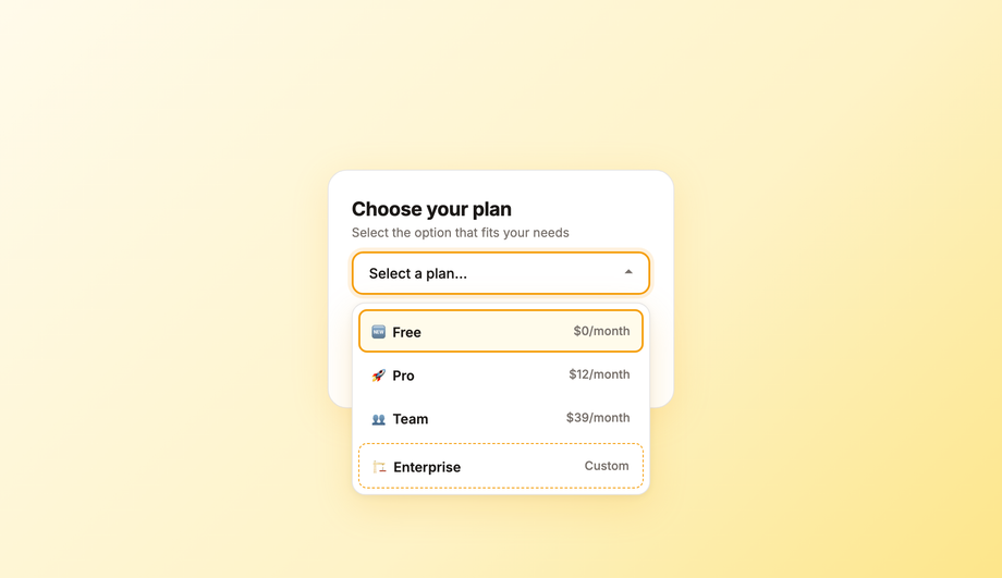 Custom Animated Select Dropdown — preview