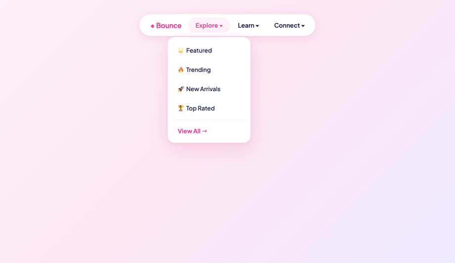 Elastic Bounce Dropdown — preview