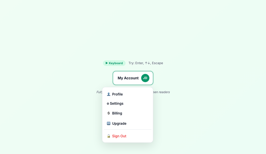 Keyboard Accessible Dropdown — preview
