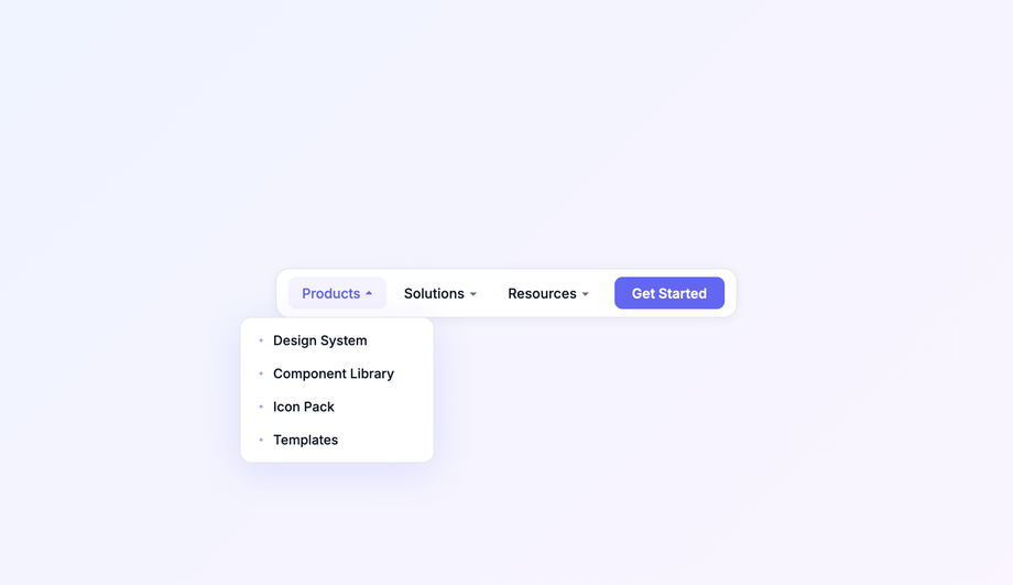Slide-Down Fade Dropdown — preview