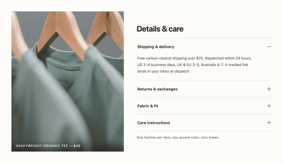 Minimalist White E-Commerce FAQ Accordion — preview