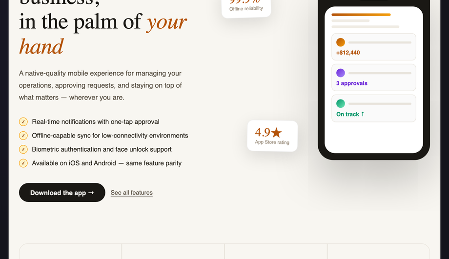 CSS Feature Section with Floating Mockup — preview