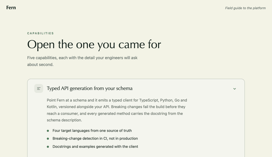 Expandable Accordion Feature Cards Section — preview
