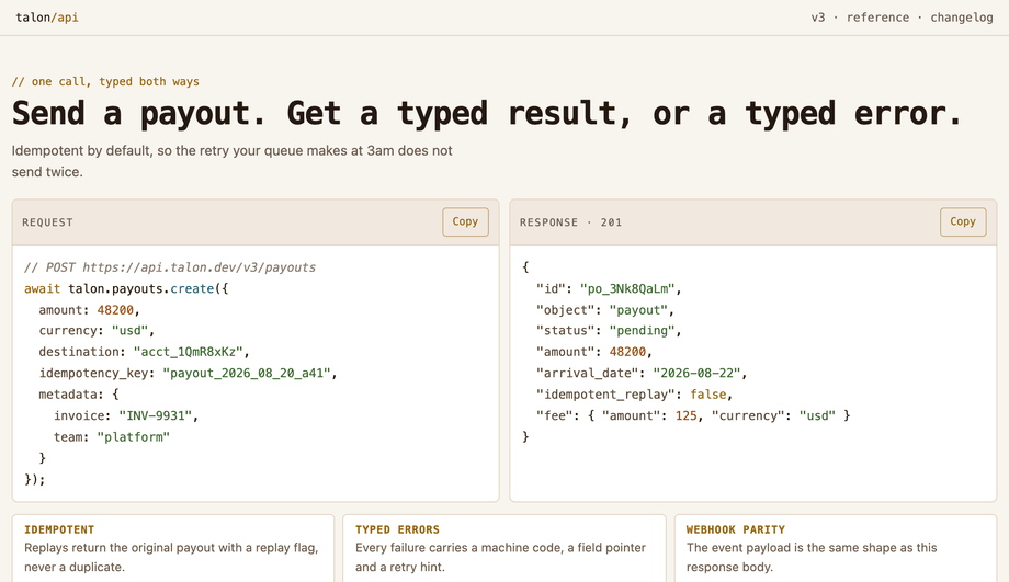 Feature Section with API Code Response Split — preview