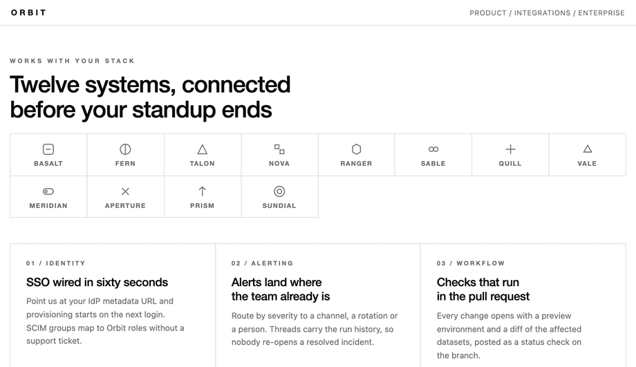Integration Logo Strip with Feature Callouts — preview