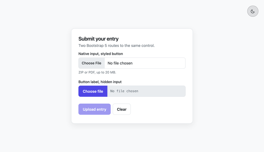 Bootstrap 5 Custom File Input — preview