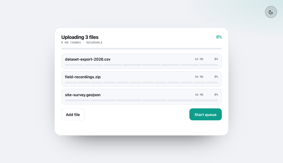 Chunked Upload Progress List — preview