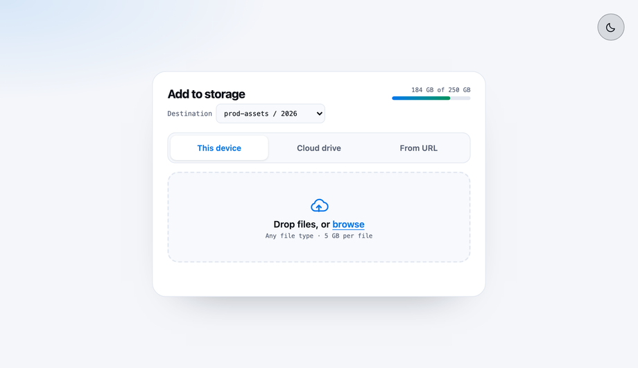 Cloud Storage Drop Zone — preview