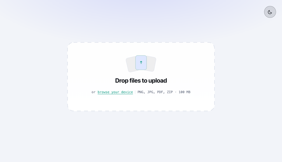 Drag and Drop File Upload Zone — preview