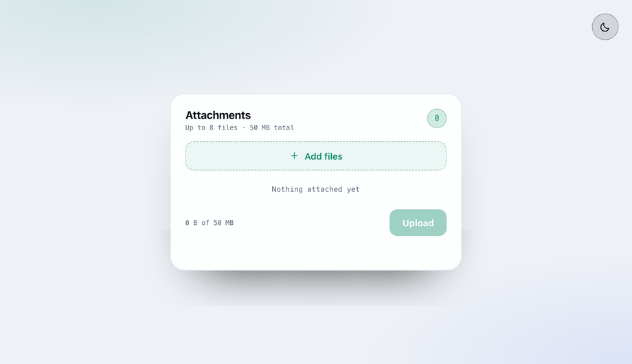 Multi-File Upload with Selected List — preview