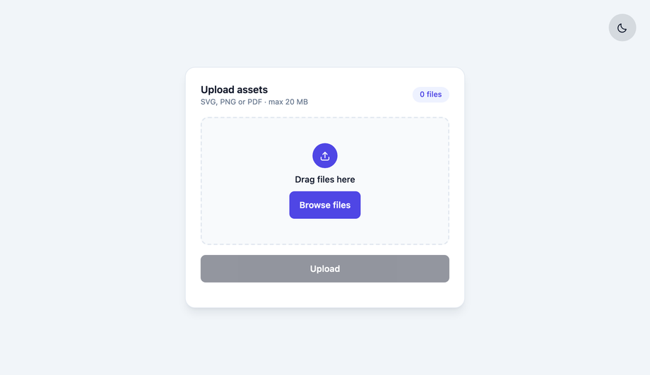 Tailwind File Upload Dropzone — preview