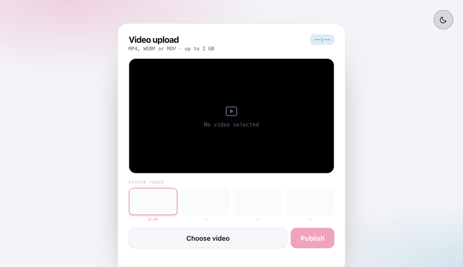 Video Upload with Frame Preview — preview