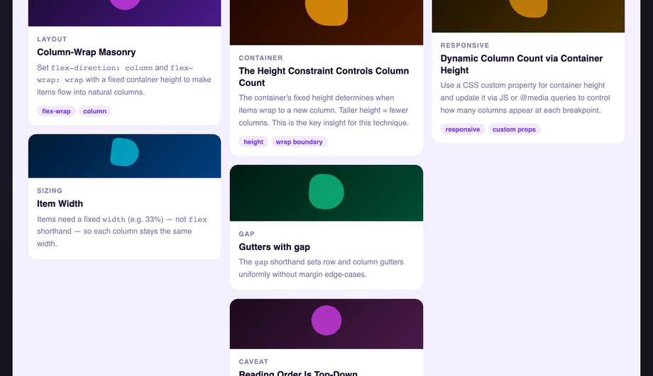 CSS Flexbox Masonry-Style Layout — preview