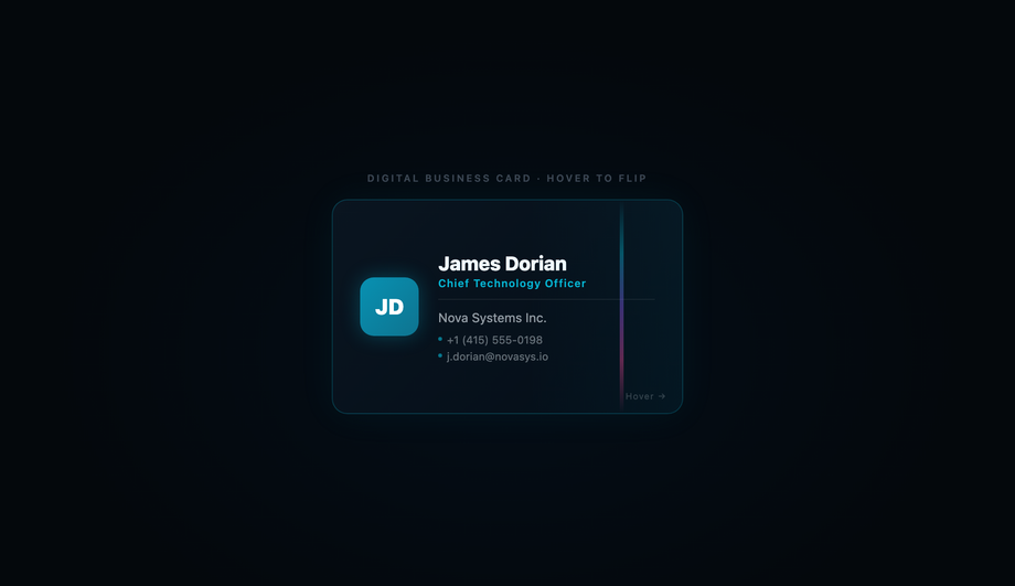 Digital Business Card VCard — preview