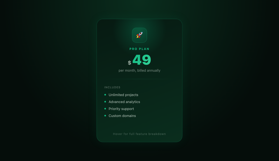 E-commerce Pricing Plan Card — preview