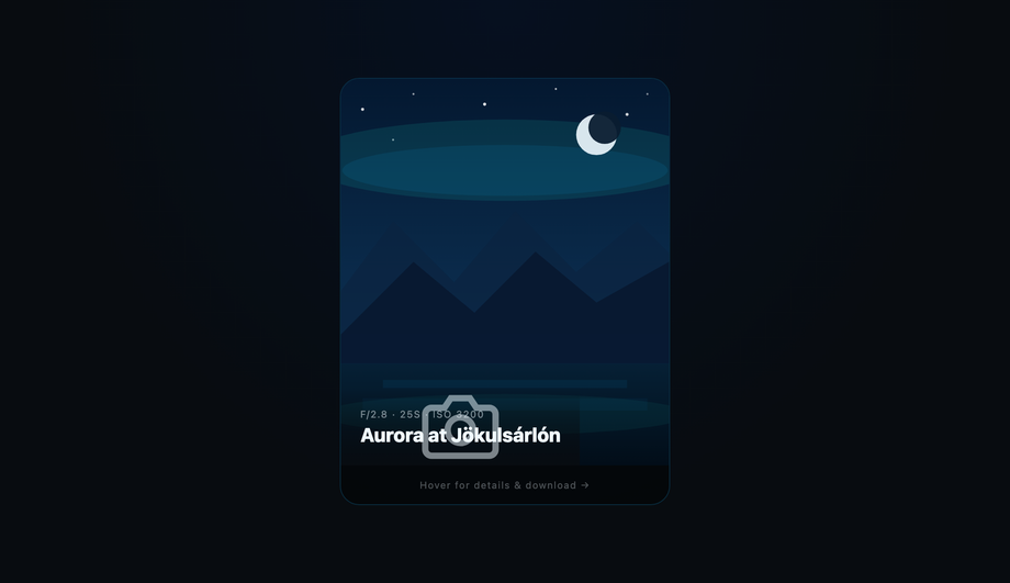 Photo Gallery Overlay Card — preview