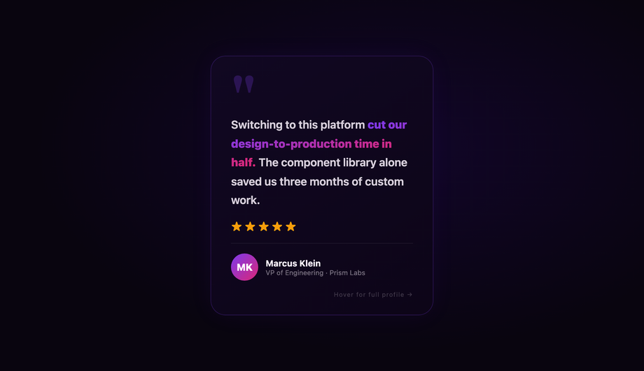 Testimonial Customer Review Card — preview
