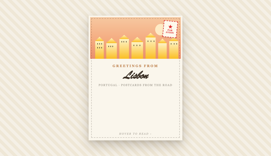 Travel Postcard Diagonal 3D Flip Card — preview