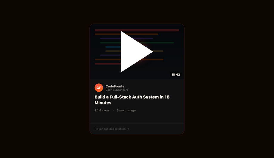 Video Playlist Thumbnail Card — preview