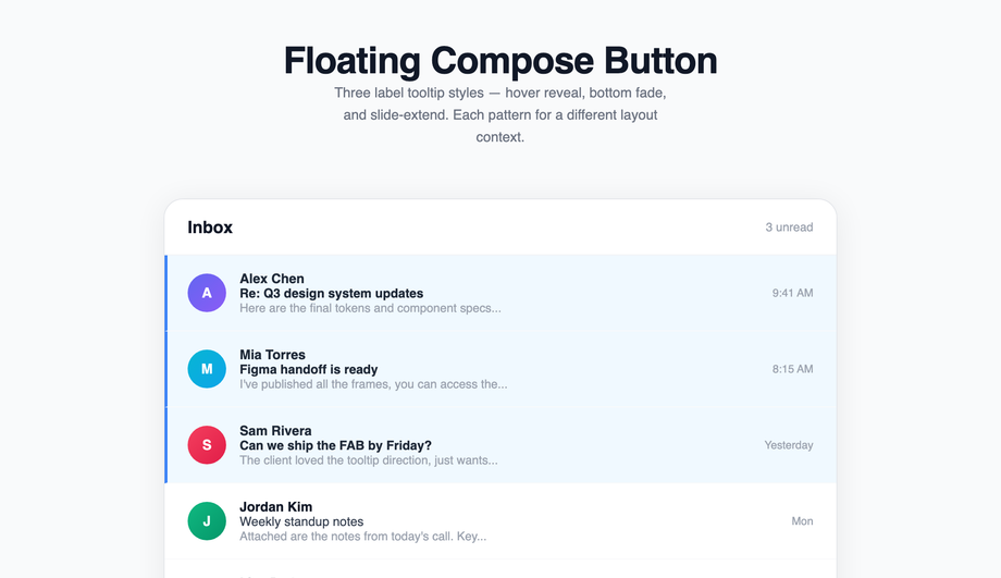 Compose + Tooltip FAB — preview