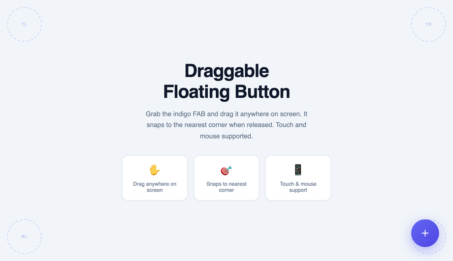Draggable FAB — preview