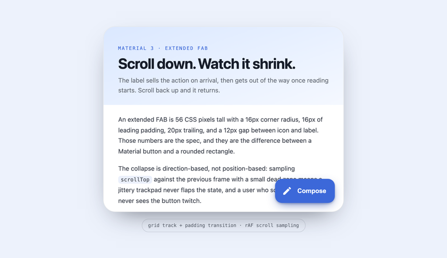 Extended FAB with Icon and Label (Material Design 3) — preview