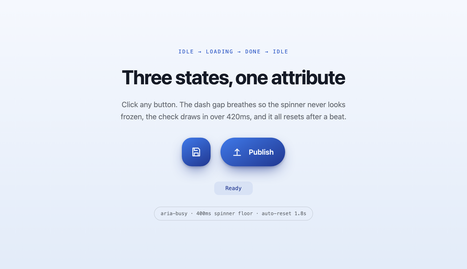 Floating Button with Loading Spinner State CSS — preview