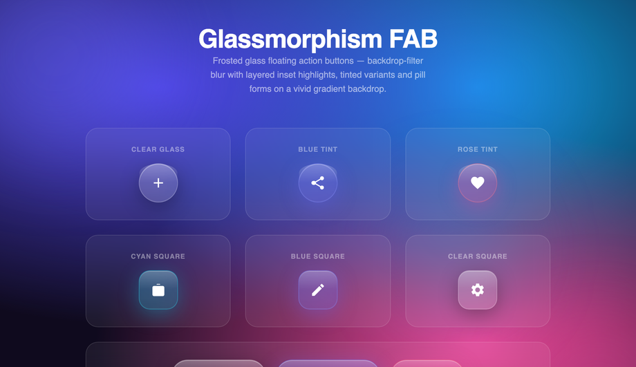 Glassmorphism FAB — preview