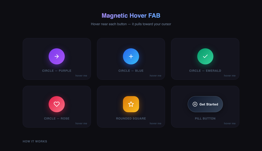 Magnetic Hover FAB — preview