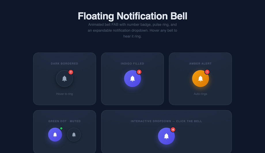 Notification Bell FAB — preview