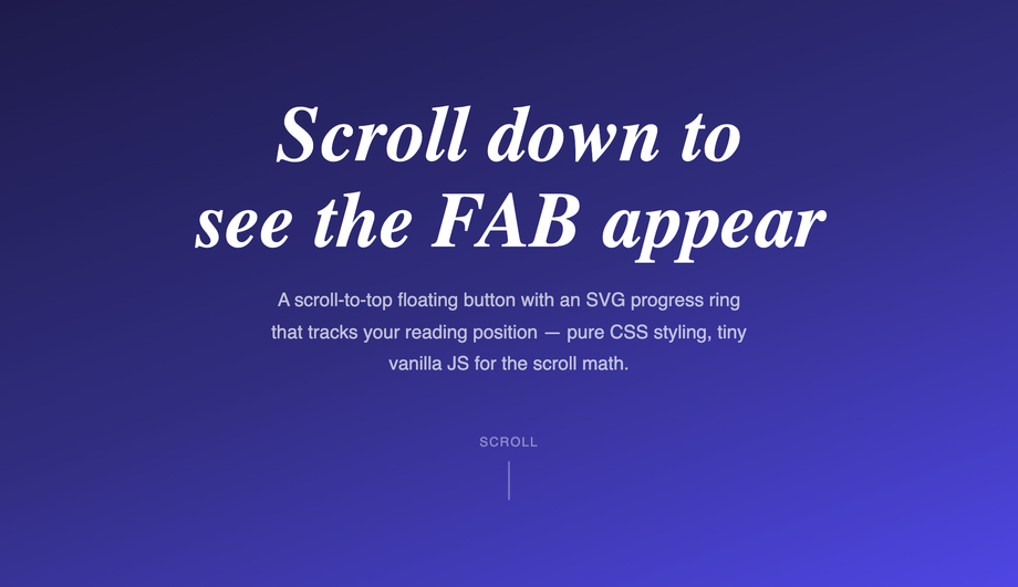 Scroll-to-Top Progress Ring — preview