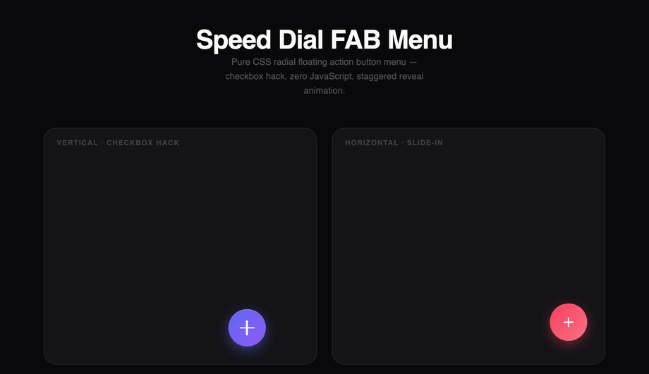 Speed Dial FAB Menu — preview