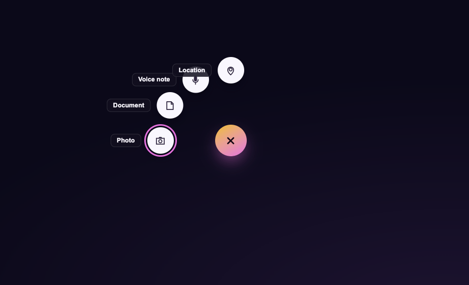 Speed Dial Radial Menu FAB with Backdrop — preview