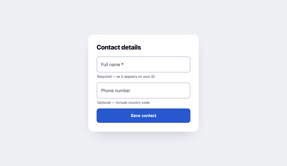 Accessible Floating Label Input (ARIA + WCAG) — preview